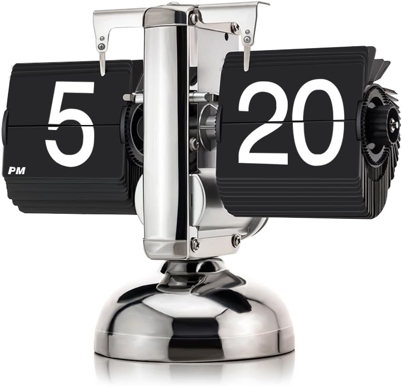 Retro Page flipping Clock. Vintage automatic flip down clock