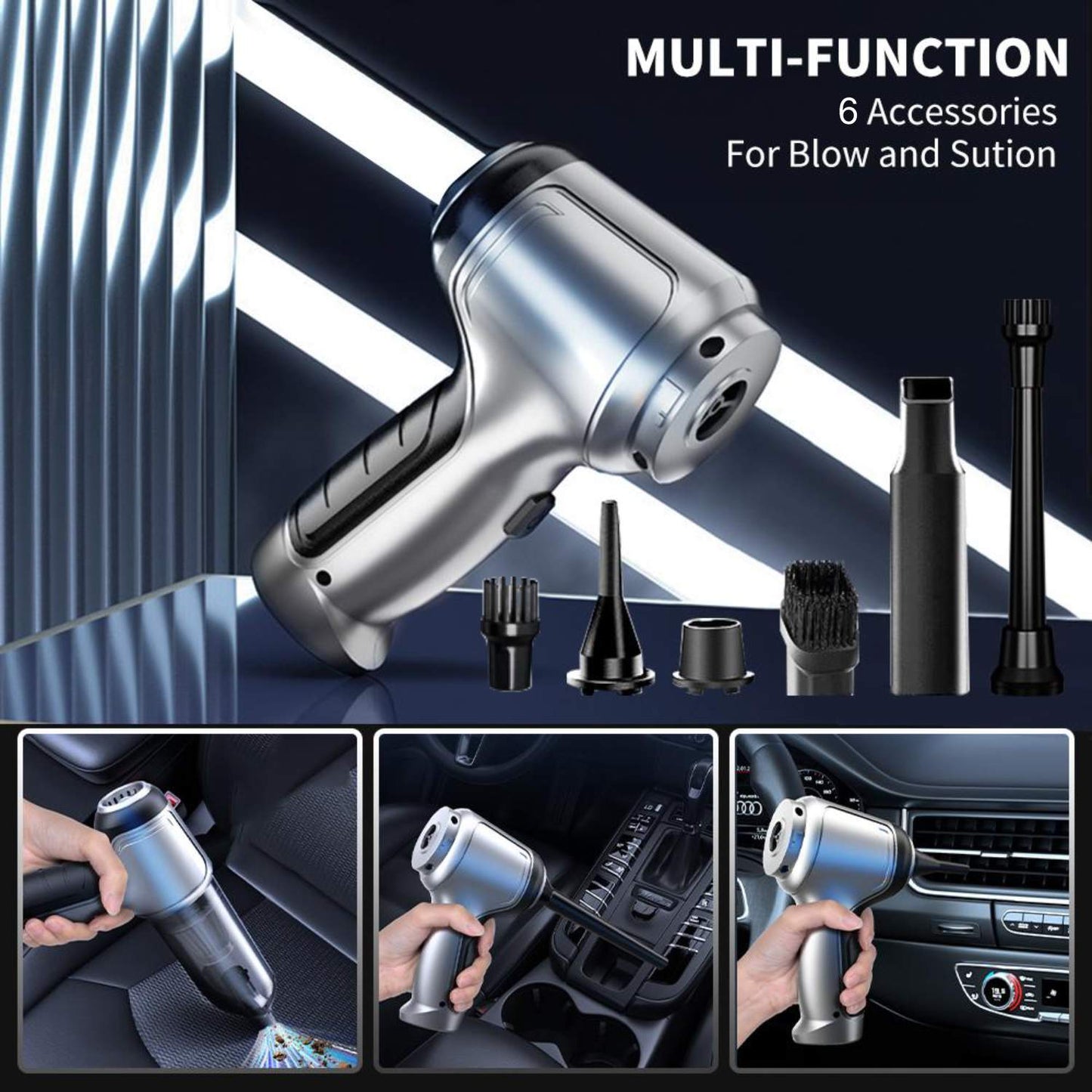 Tornado PRO™ Cordless Car Vacuum and Air Blower. Multi-Function. 95000PA