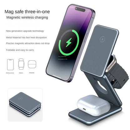 3 in 1 Foldable MacSafe Charger. Fast charge.